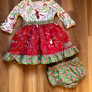 Eleanor Rose Dress with diaper cover 18m